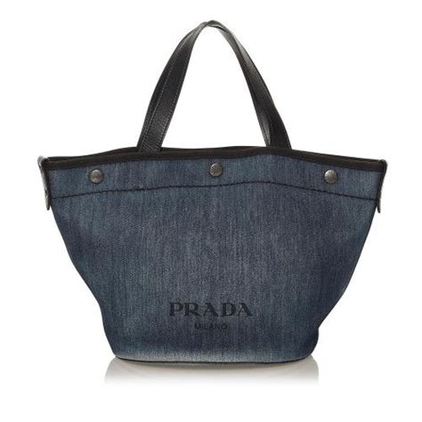 women's prada beach bag|Prada denim tote bag.